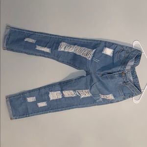 High rise boyfriend fit jeans